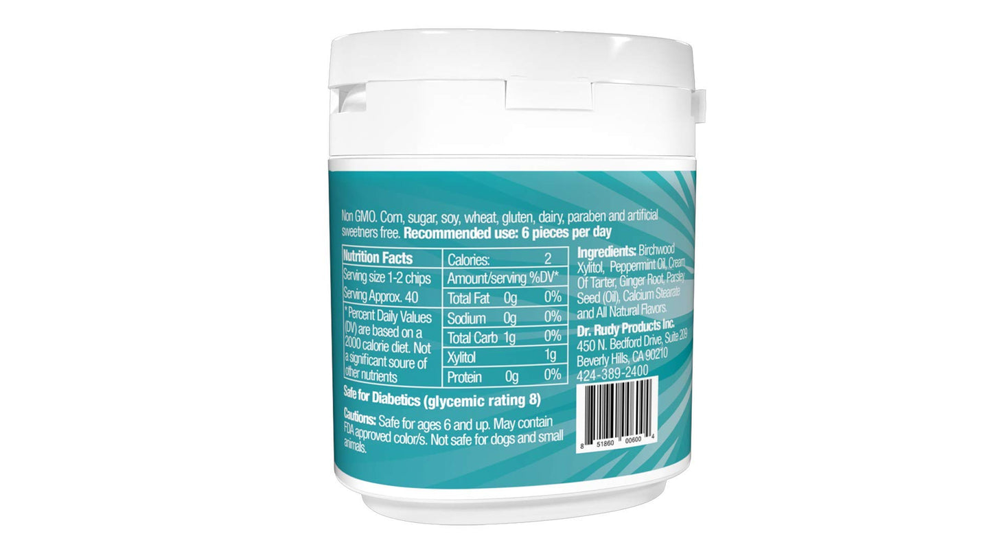4 Pack Dr Rudy'S Xchips With Pure Xylitol - Xylitol Candy (Mint)
