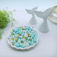 Edible Blue & White & Gold Sugar Pearls Sprinkles Candy Mix Size Pearls Cake Decorations Cupcake Toppers Decorating Perfect For