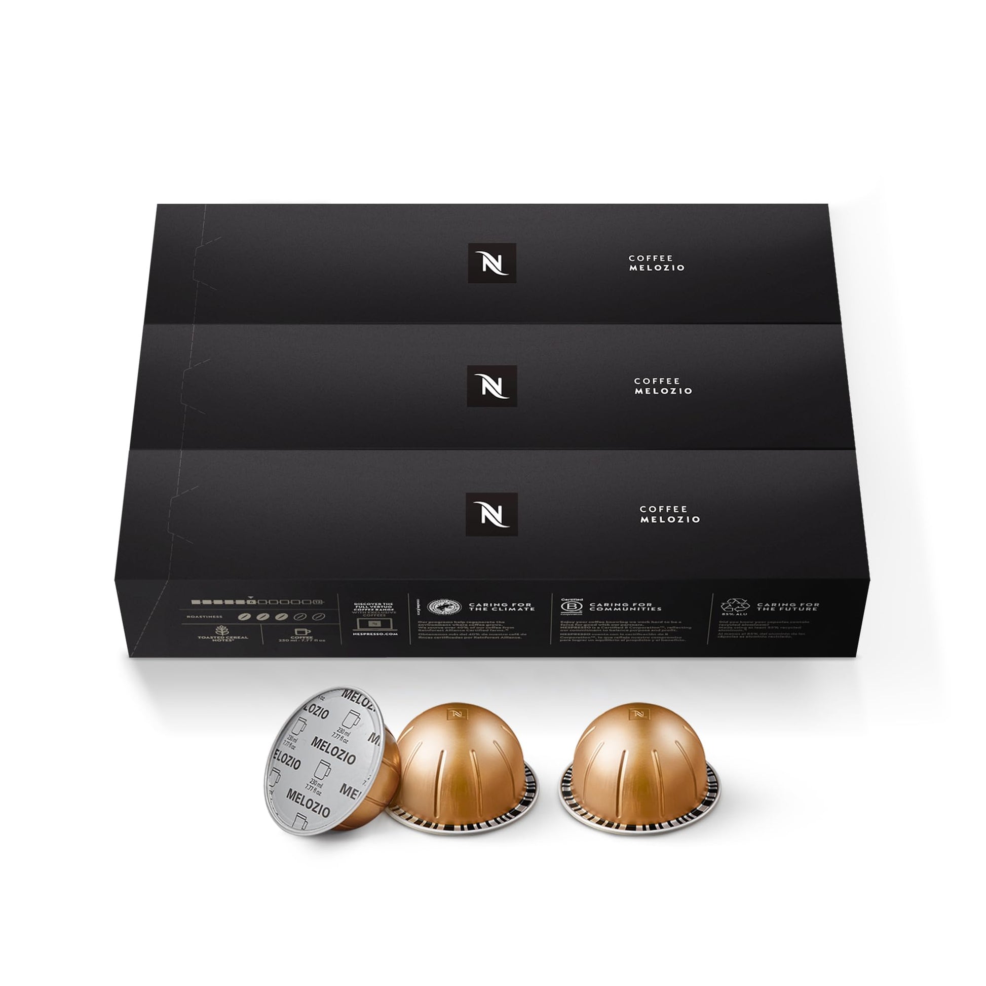 Nespresso Capsules Vertuo Melozio Medium Roast Coffee Pods, 10 Count (Pack of 3), Model 102794