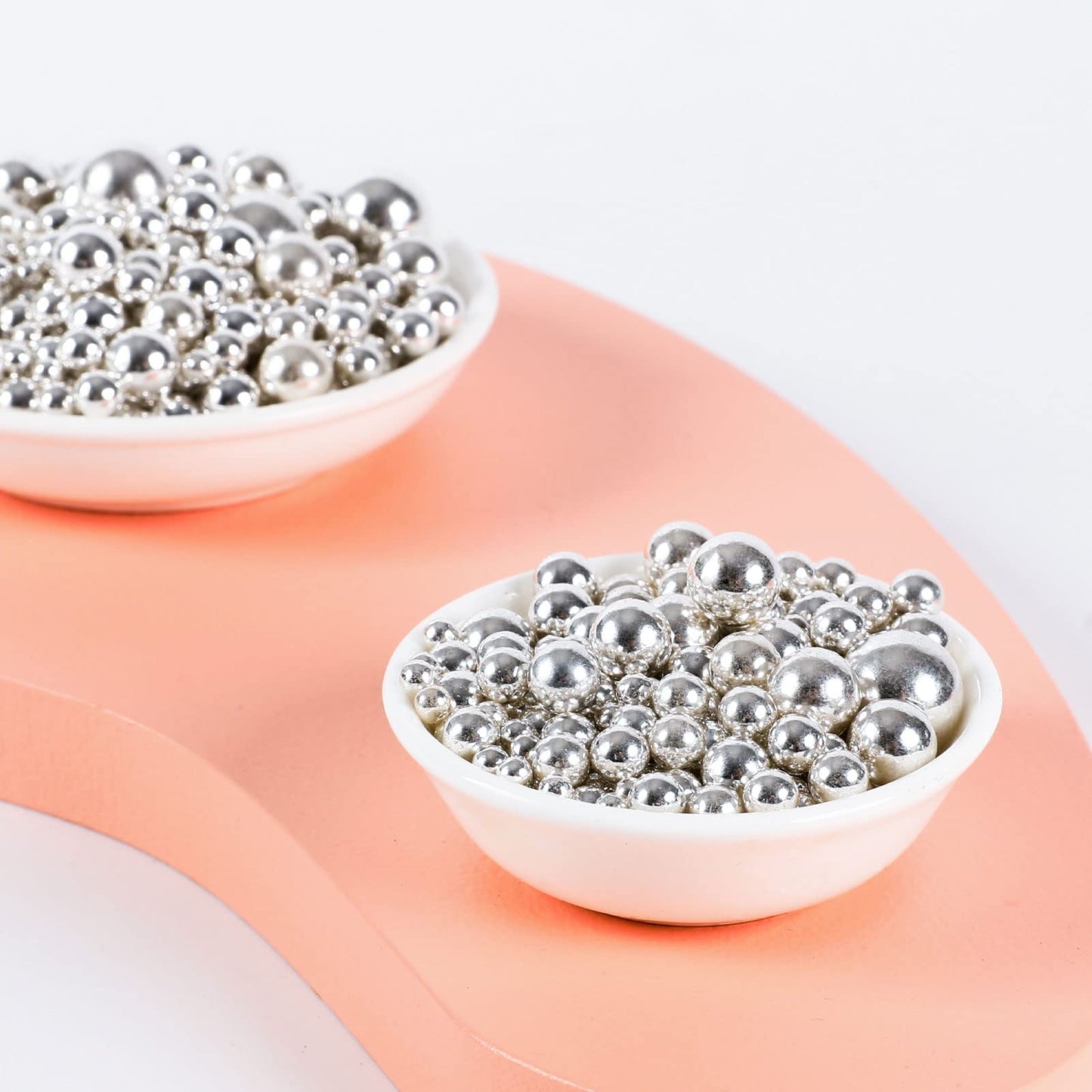 KASVAN Silver Pearl Sugar Sprinkles - Edible Candy Pearls 130g for Baking, Cake Decorations, Ice Cream Toppings, Wedding & Party Supplies
