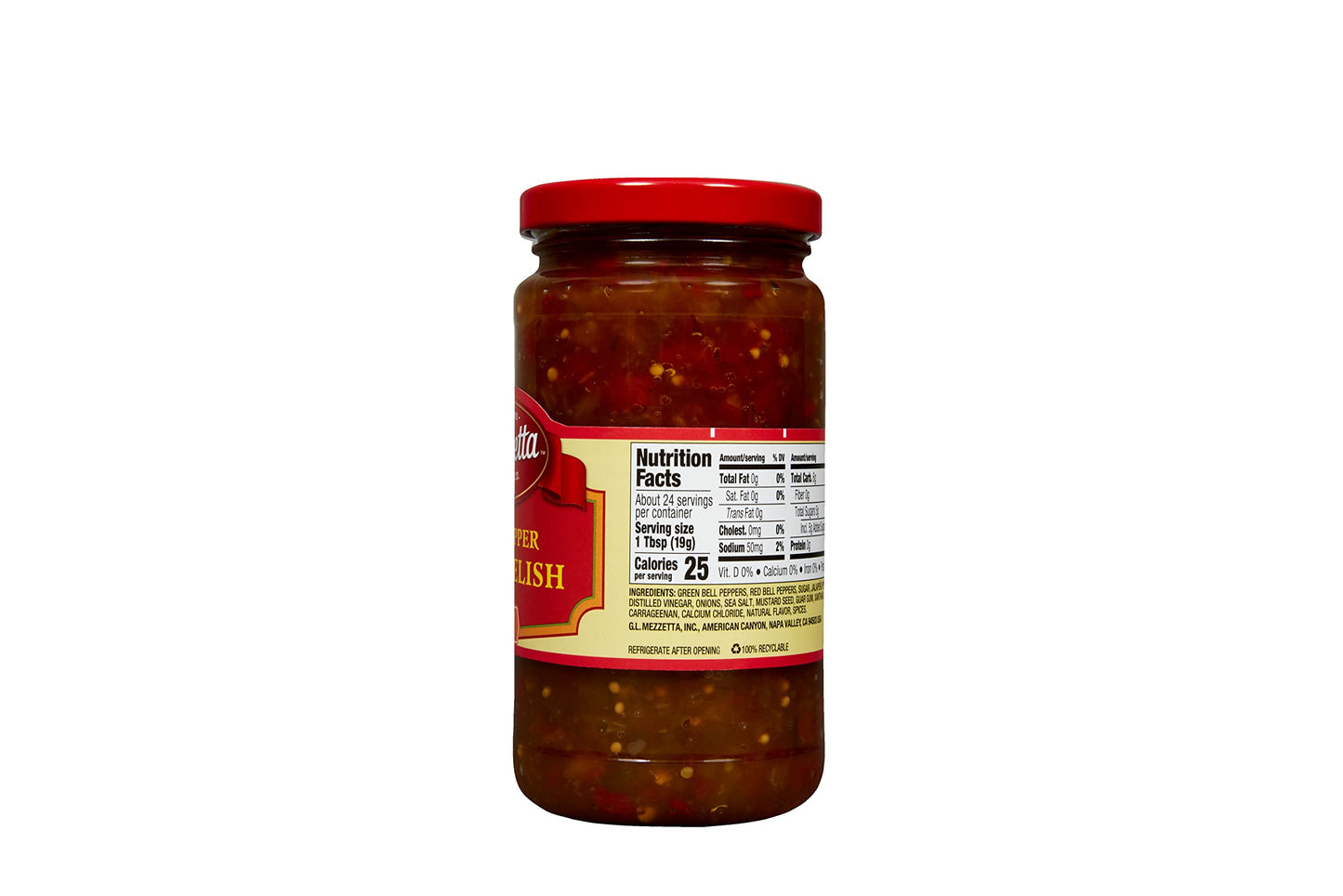 Mezzetta Bell Pepper Zesty Relish | Medium Heat | 12 Fluid Ounce Jar (Pack Of 6)
