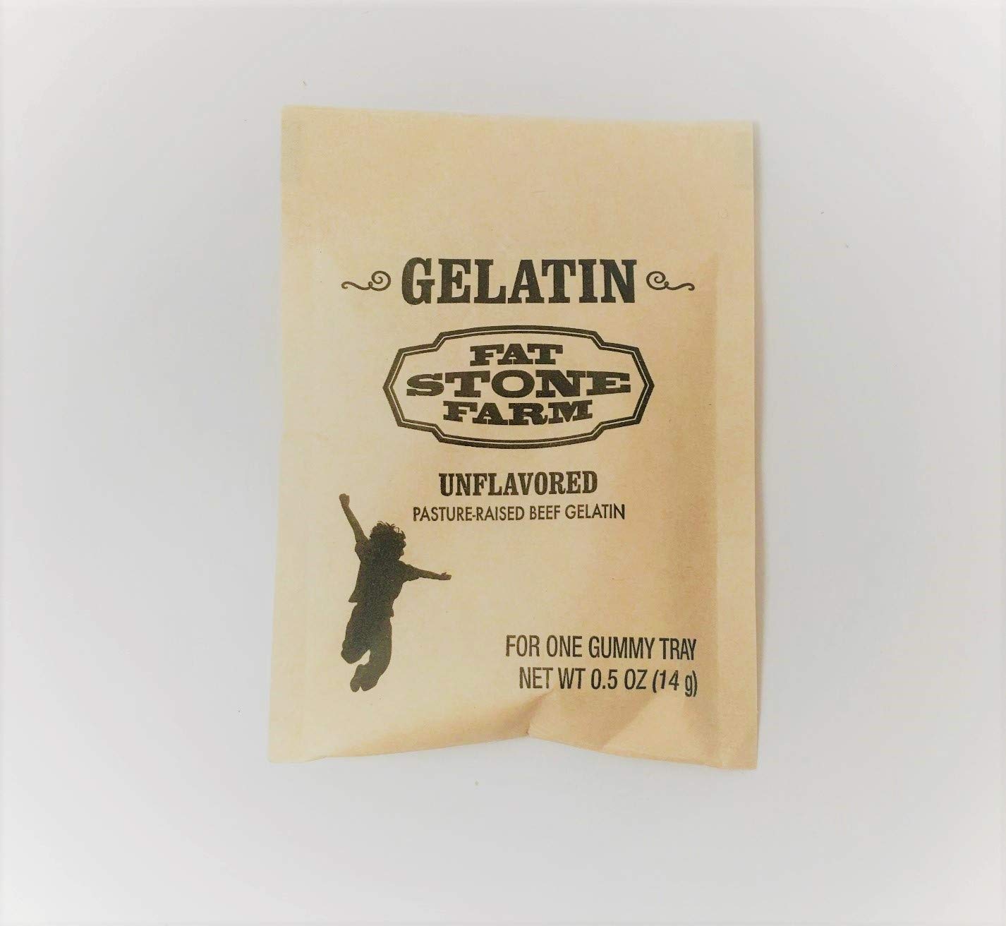 Fat Stone Farm Kosher Beef Gelatin Powder - Unflavored, 2 x ½ oz Single Serving Paper Packets, 1 Ounce Total