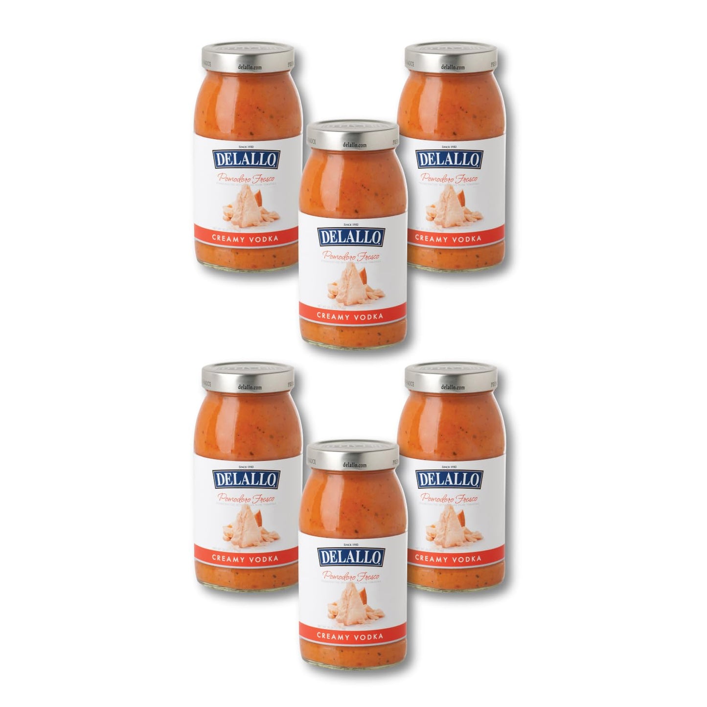 DeLallo Creamy Vodka Sauce, 6-Pack, Made with Parmesan & Pecorino Romano, Gluten Free, One Size, Model 072368124377