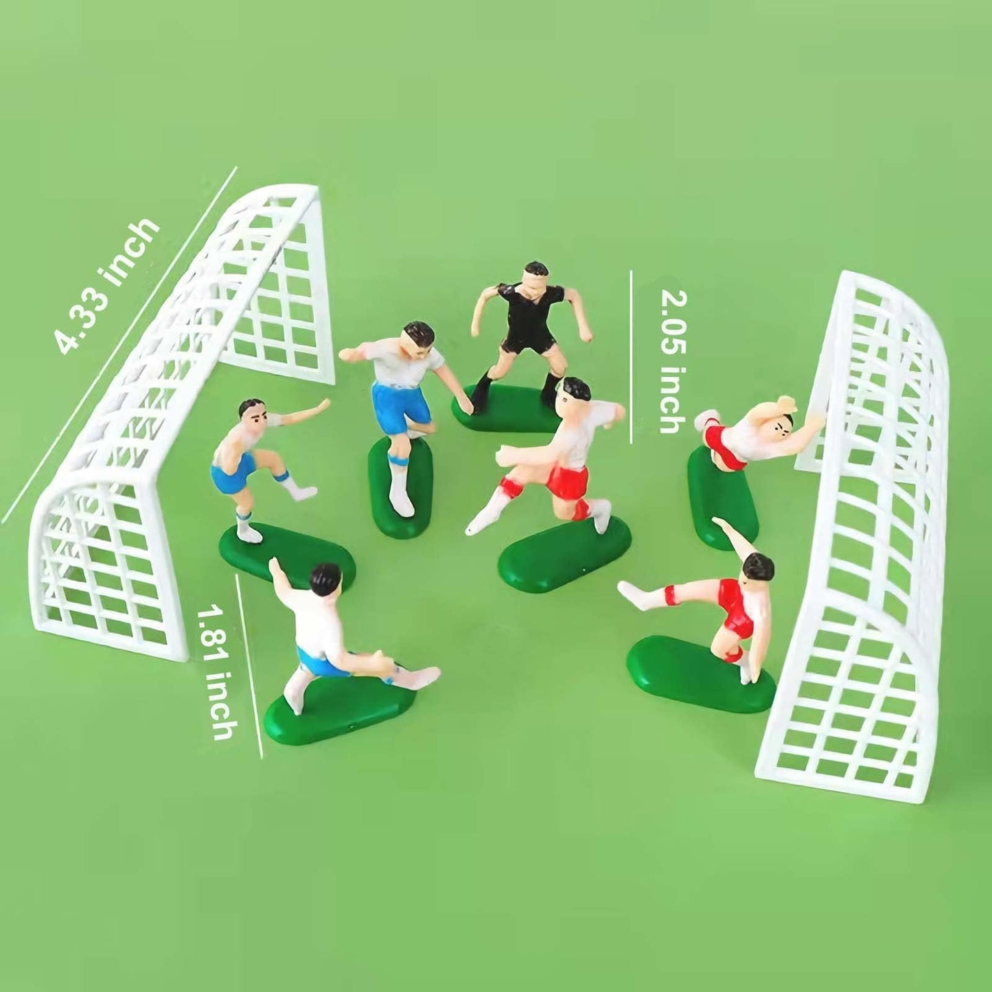 Qoadwem Soccer Cake Toppers - Resin Football Theme Decorations, Style 2, Model 5 for Birthday and Graduation Parties