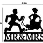 Mr And Mrs Cake Topper, Funny Wedding Cake Topper - The Groom Is Chasing His Lovely Runaway Bride With Handcuffs, Funny Bride An