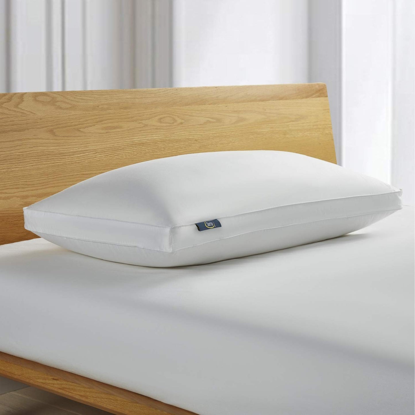 Serta 500 Fill Power Hotel Collection Gusseted 300 Thread Bed Side Sleeper-Made In Usa Pillow, 1 Count (Pack Of 1), White