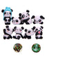 Panda Cake Topper Set Cute Panda Figures Cute Panda Characters Toys Mini Figure Collection Playset For Panda Theme Party Supplie