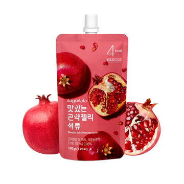 Sugarlolo Konjac Sweet Pomegranate Jelly Snack - Vegan Jello with Zero Sugar | Only 4 Calories per Pouch | Low Calorie Korean Sn