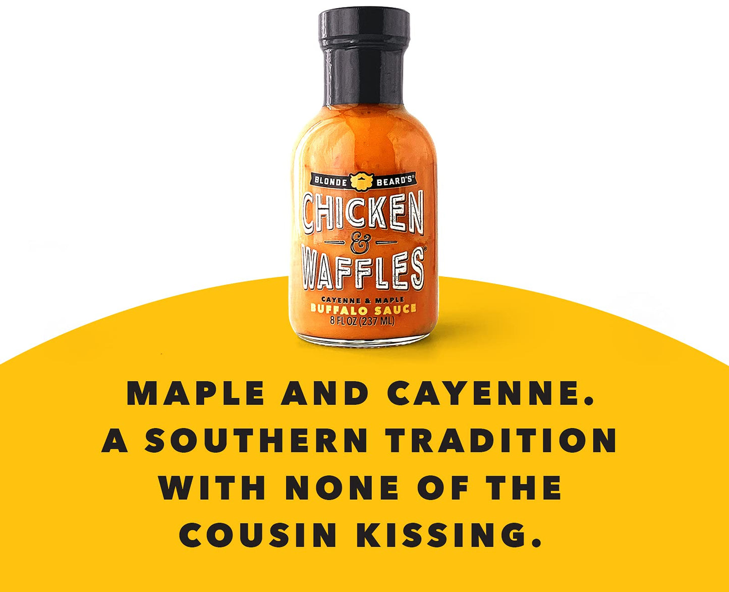 Blonde Beards Buffalo Sauce Chicken & Waffles (Mild/Medium) Spicy & Sweet - Great On Chicken Wings - Maple, Cayenne, Garlic, Butter - Gluten Free, Healthy, Natural (12 Fl Oz)