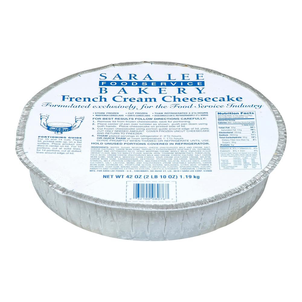 Sara Lee Round French Cream Shell Cheesecake, 10 inch -- 8 per case.