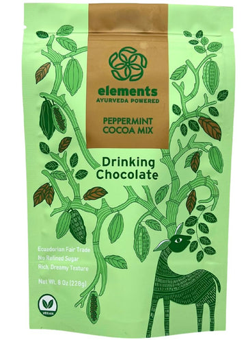 Elements Peppermint Hot Chocolate - All-Natural, Handmade Hot Chocolate Mix - Heavy Metal Tested - Fair Trade, Organic Cacao Pow