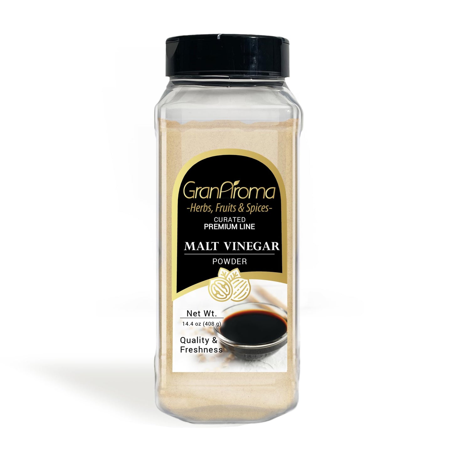 GranAroma Malt Vinegar Powder, 14.4 oz, Tangy Flavor, Chips & Dips, Dissolvable