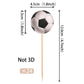 YCTHUNFISH 24 Pack Soccer Ball Cupcake Toppers Sports Theme Small Food Picks for Baby Shower Birthday Party Decorations