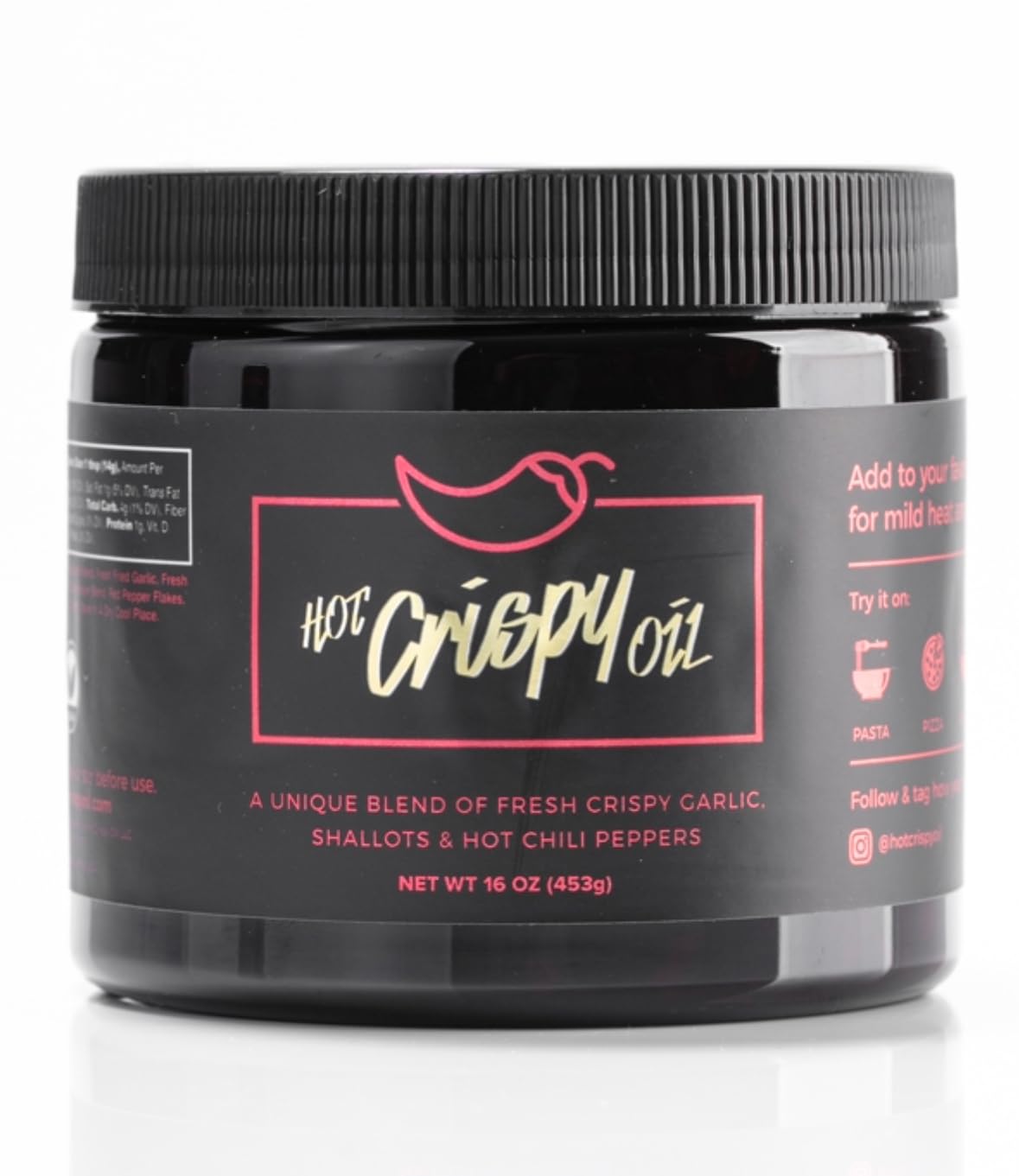 The Hot Tub from Hot Crispy Oil, Unique Blend of Fresh Crispy Garlic, Shallots & Hot Chili Peppers, 16 oz Chili Crisp Oil