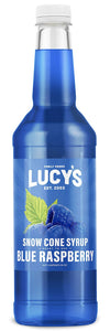 Lucys Shaved Ice Snow Cone Syrup - Blue Raspberry - 32 oz Bottle