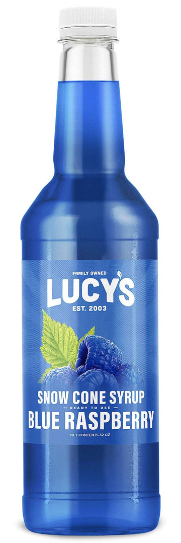 Lucys Shaved Ice Snow Cone Syrup - Blue Raspberry - 32 oz Bottle
