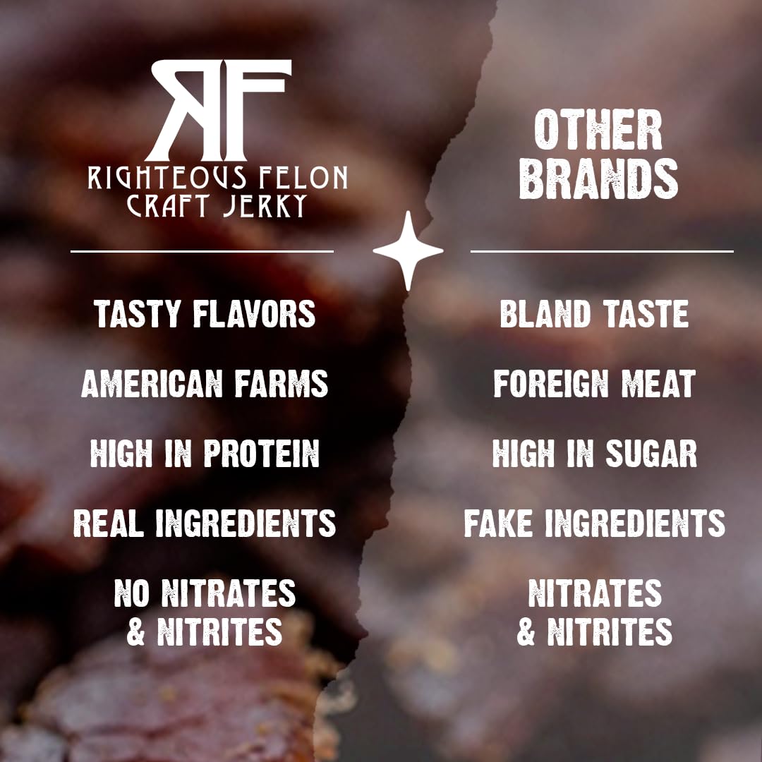 Righteous Felon Meat Sticks Variety Pack | Healthy Snack For Adults | Gluten Free & Keto Meat Sticks | Low Sugar & High Protein