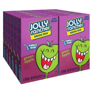 SINGLES TO GO! Powdered Drink Mix, Green Apple, Sugar-Free, 0.62 Ounce (Pack of 12)