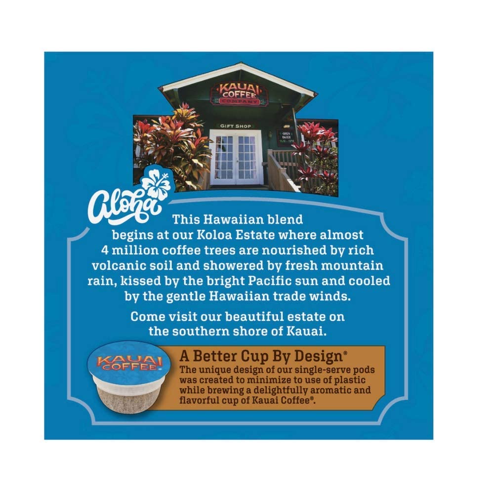 Kauai Coffee Coconut Caramel Crunch Flavor Arabica Coffee Pods 12 Count