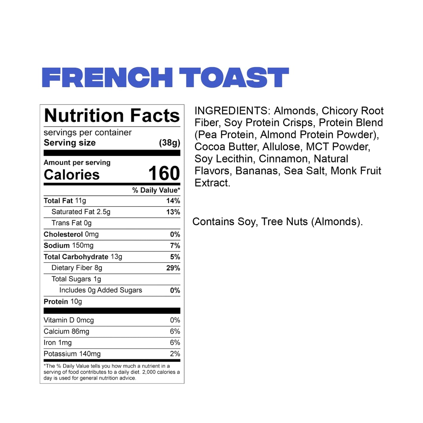 NuSkool Snacks French Toast Keto Friendly Protein Krunch Bars (12 Pack) - 7g Fiber, 10g Clean Plant-Based Protein, 3g Net Carbs