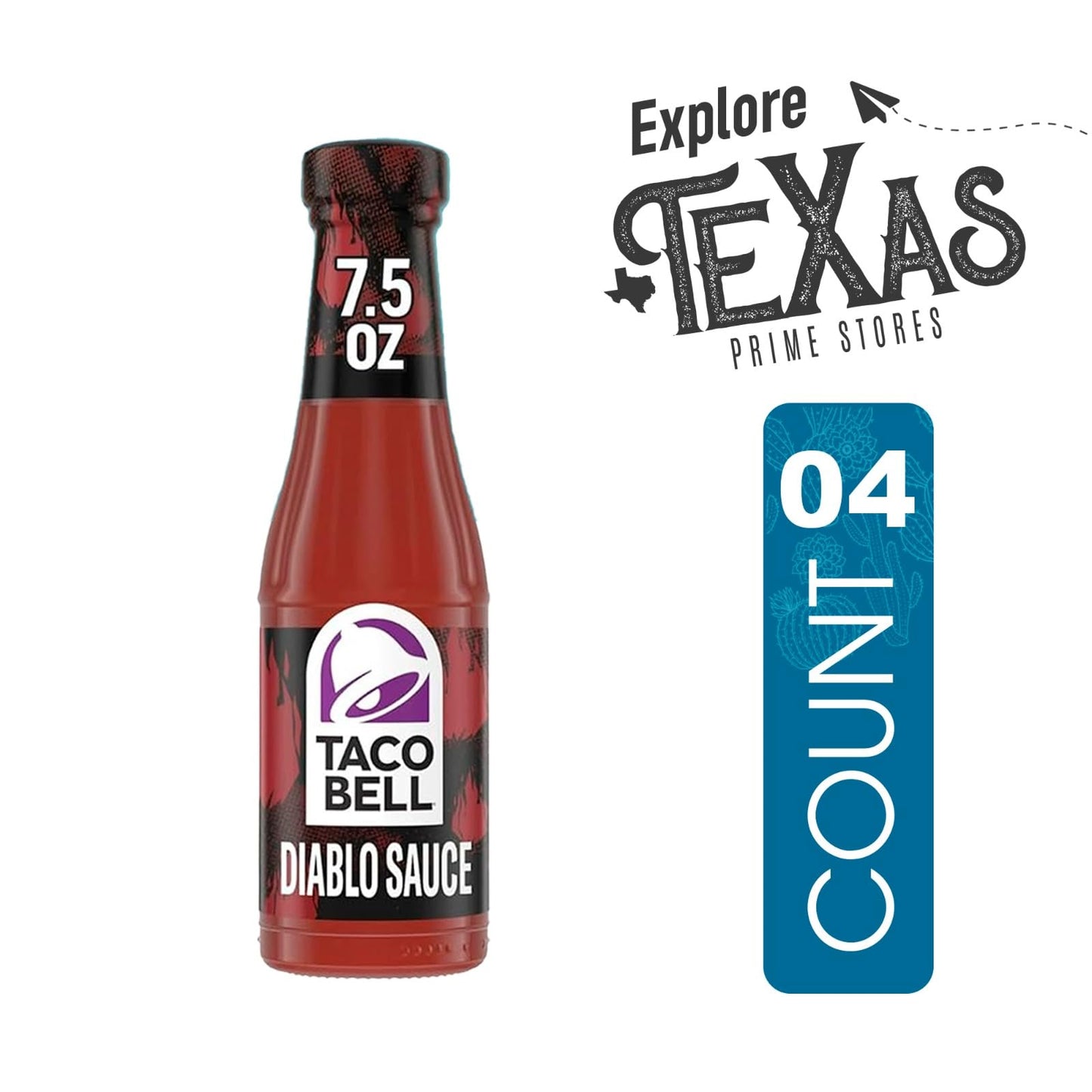 Taco Bell - Lavinia Essentials Bundle: 4-Pack of Diablo Sauce, 7.5 oz Glass Bottle + 1 Utility Prop