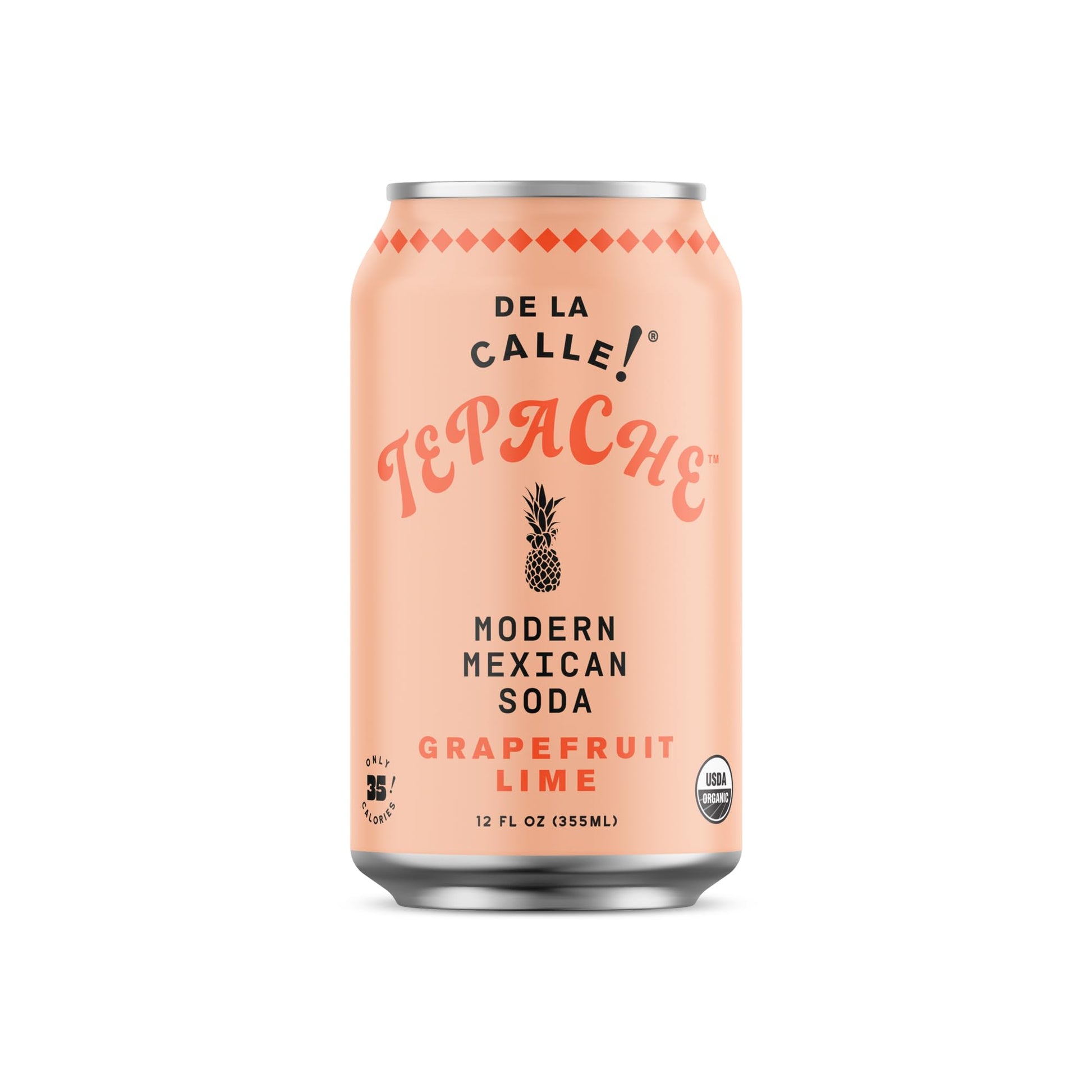 De La Calle Tepache - Grapefruit Lime Soda - Craft Fermented Beverage - 12 Fl Oz - Clear - Organic, Low Sugar, Non-GMO