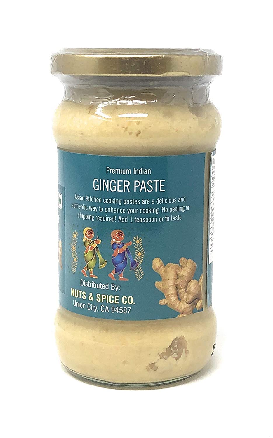 Asian Kitchen Ginger Cooking Paste 10.5Oz (300G) Glass Jar ~ Vegan | Gluten Free | Non-Gmo | No Colors | Indian Origin
