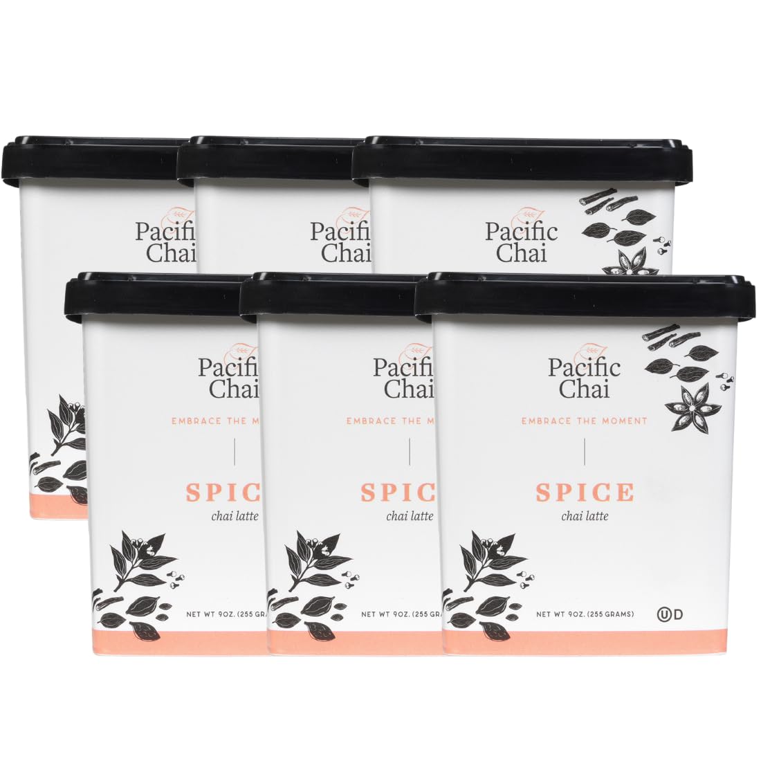 Pacific Chai Spiced Chai Latte, Instant Powered Dry Chai Tea Latte Beverage Mix, Gluten Free, Kosher, 9 Ounce (Pack Of 6)