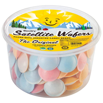Gerrit'S Original Satellite Wafers, Filled With Assorted Candy Beads, 100 Count Tub (4.41 Oz)