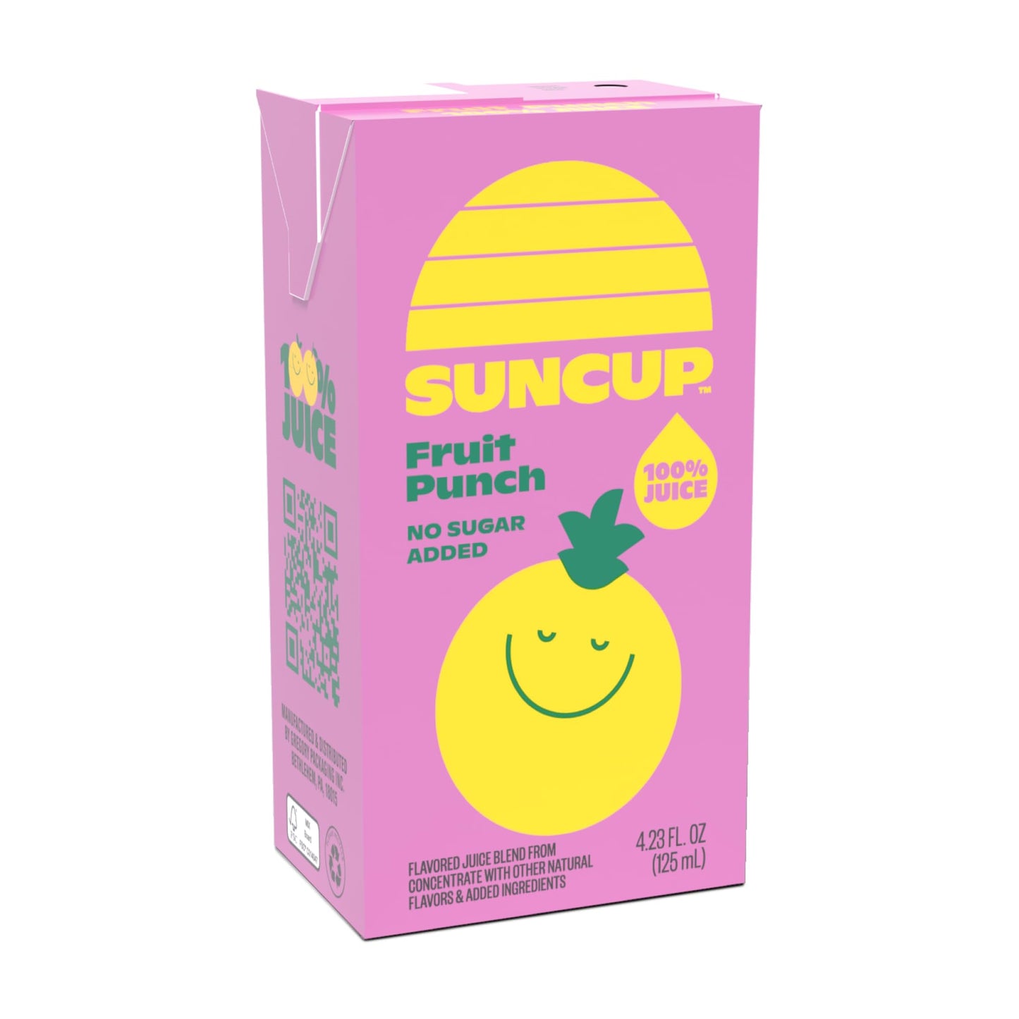SunCup Juice - Fruit Punch (40 Pack) 4.23 oz Juice Box with Straw | 100% Fruit Punch Blend for Kids, Bulk Pack for School Lunche