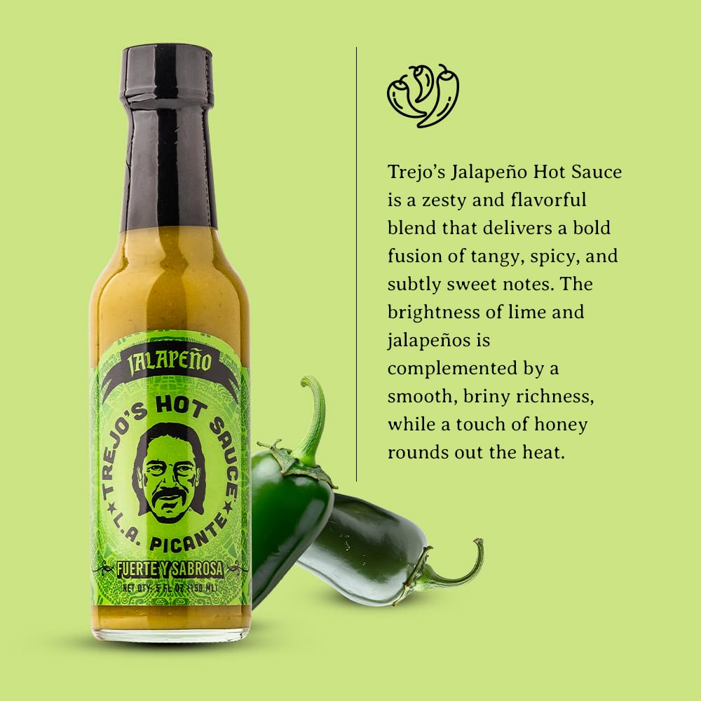 Trejo'S Jalapeo Hot Sauce | Zesty & Flavorful With Green Olives, Lime & Honey | Tangy & Balanced | Non-Gmo & Vegetarian | Perfec