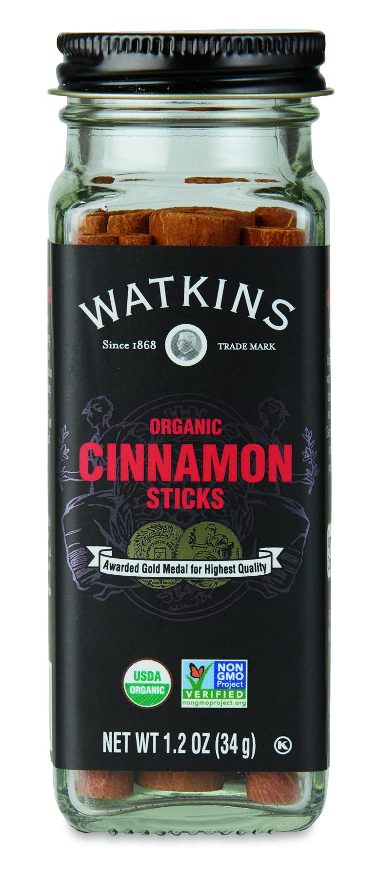 Watkins Gourmet Organic Cinnamon Sticks, 1.2 oz, Pack of 1