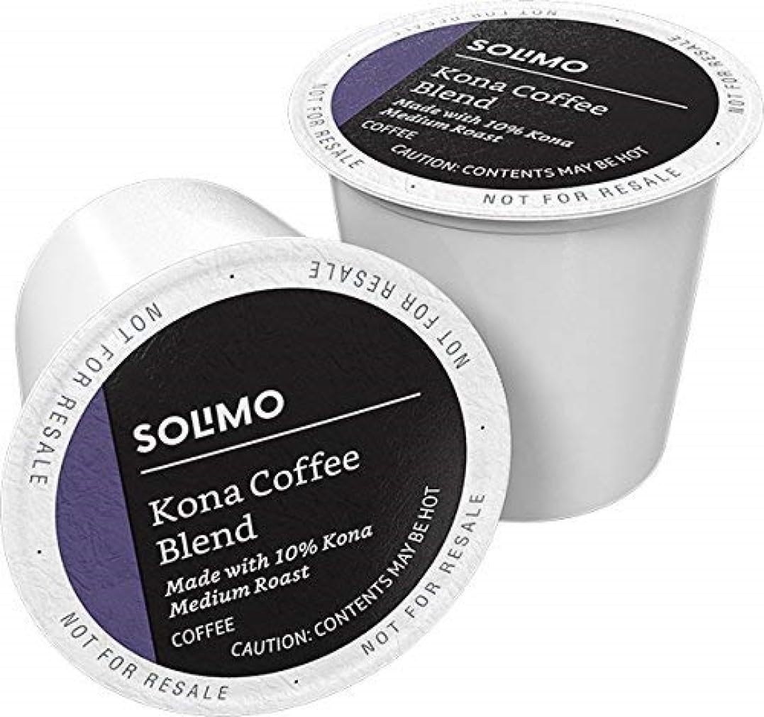 Solimo Medium Roast Coffee Pods, Kona Blend, Compatible with Keurig 2.0, 100 Count
