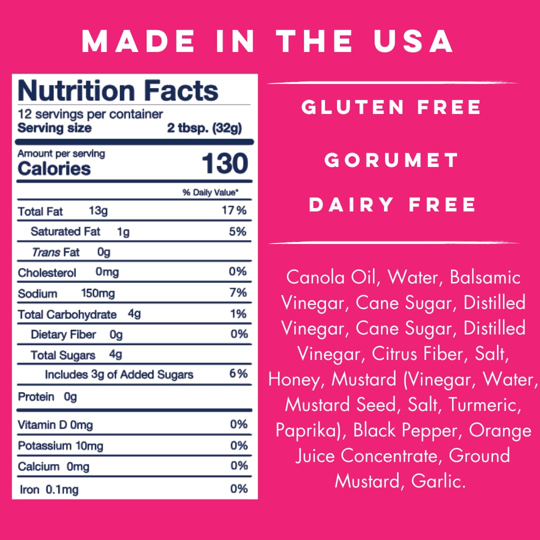 Yo Mamas Foods Gourmet Natural Balsamic Vinaigrette Dressing and Marinade - Pack of (2) - Low Carb, Low Sodium, and Gluten-Free