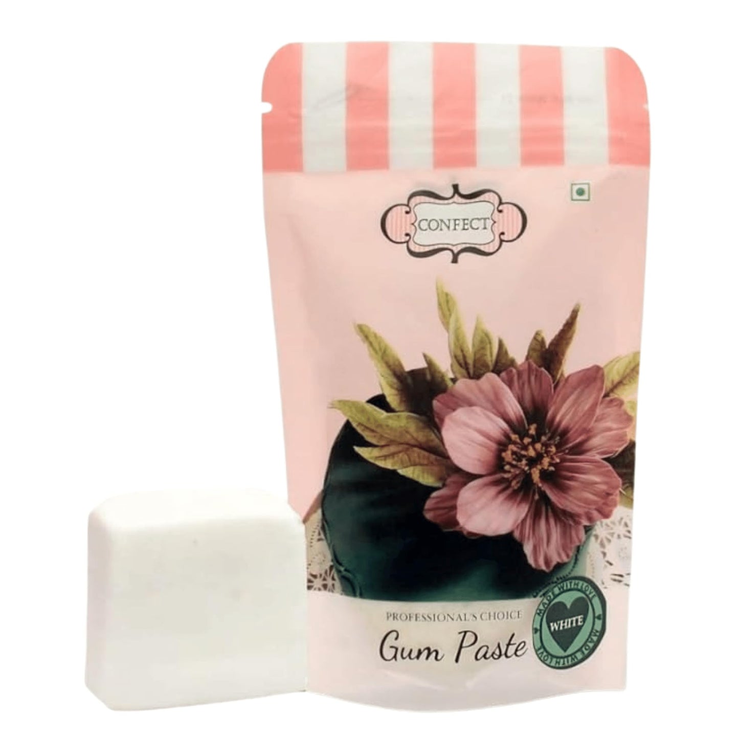 Confect Gum Paste for Cake Decorating - White, 250g, Ideal for Roses, Ruffles & Leaves