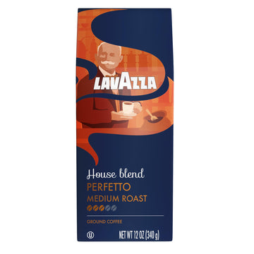 Lavazza Perfetto Ground Coffee Blend, Dark Roast, 100% Arabica, Full-Bodied, 12 Oz