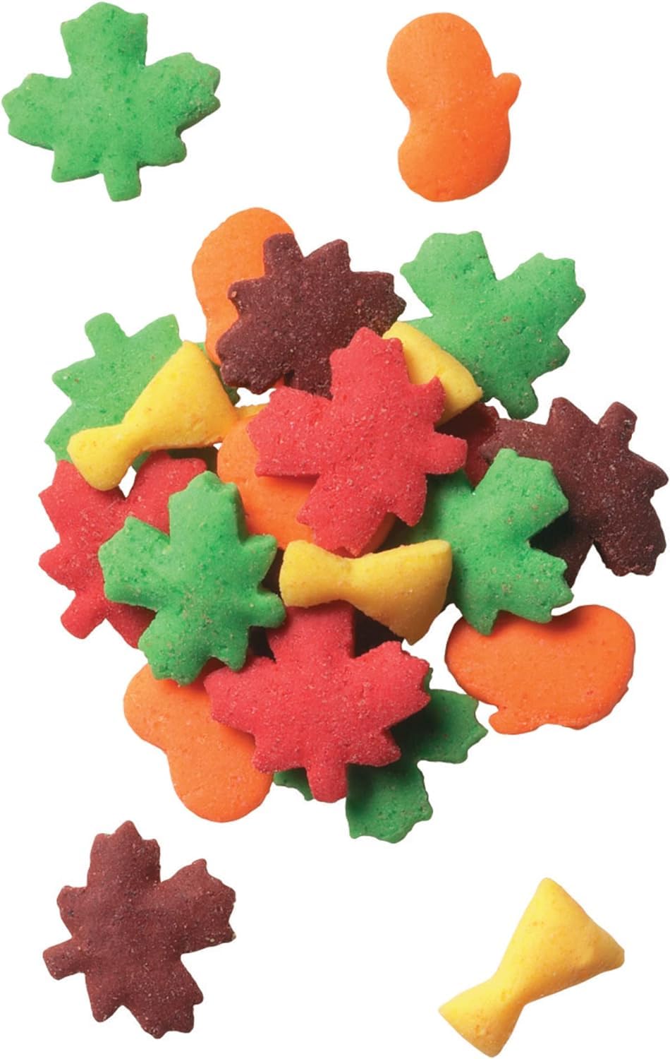 DECOPAC Harvest Thanksgiving Quins, 18oz, Fancy Sprinkles In Pumpkin, Leaf & Haystack Shapes, Candy Sprinkles in Handheld Contai