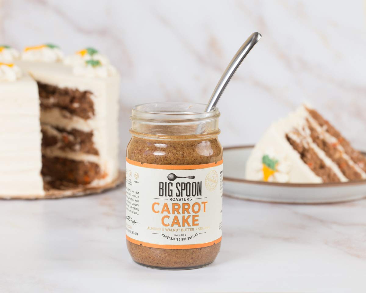 Big Spoon Roasters Carrot Cake Almond Butter With Sea Salt - Keto Friendly, Low Sugar Almond Butter - Crunchy Almond Butter W/Be