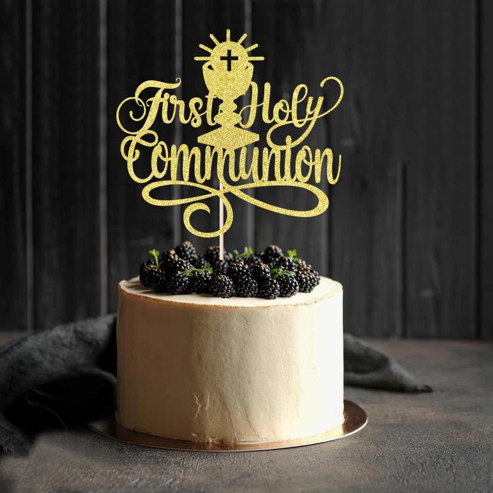 Yqlxdhbd First Holy Communion Cake Topper,Spanish Baptism, First Communion Decoration,God Bless/Baby Shower/Baby First Birthday
