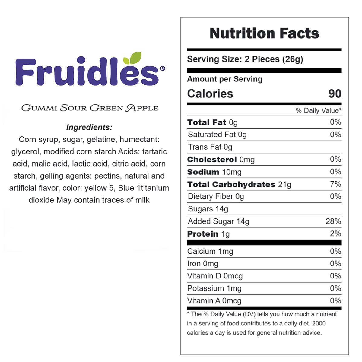 Fruidles Frosted Sour Green Apples Gummi Candy, Delicious Sugar Coated Fruit Flavors Gummies (4.4 Pounds)