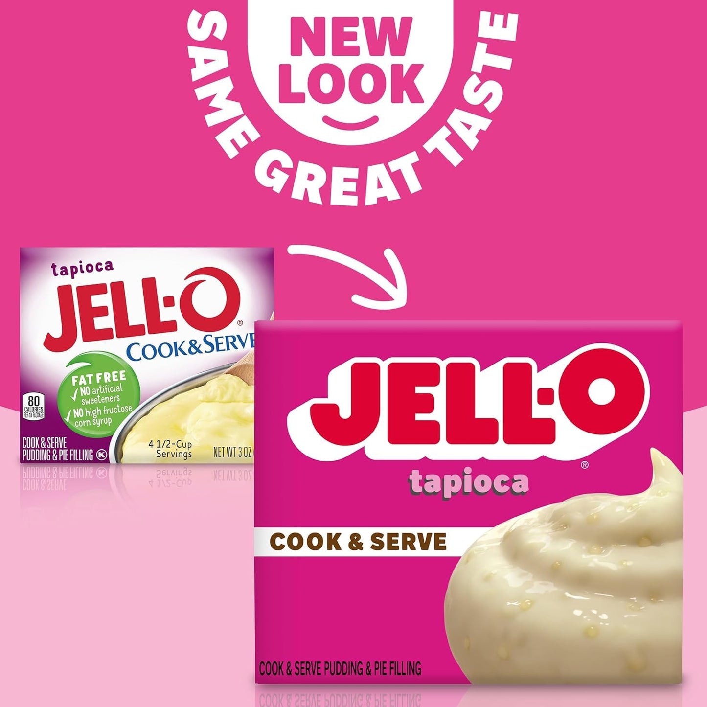 Jell-O Cook & Serve Fat Free Pudding & Pie Filling, Tapioca, 3 Ct