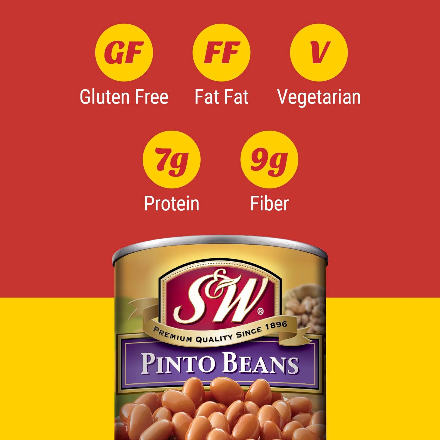 S&W - Pinto Beans -15.5 Oz. Can (Pack Of 12)