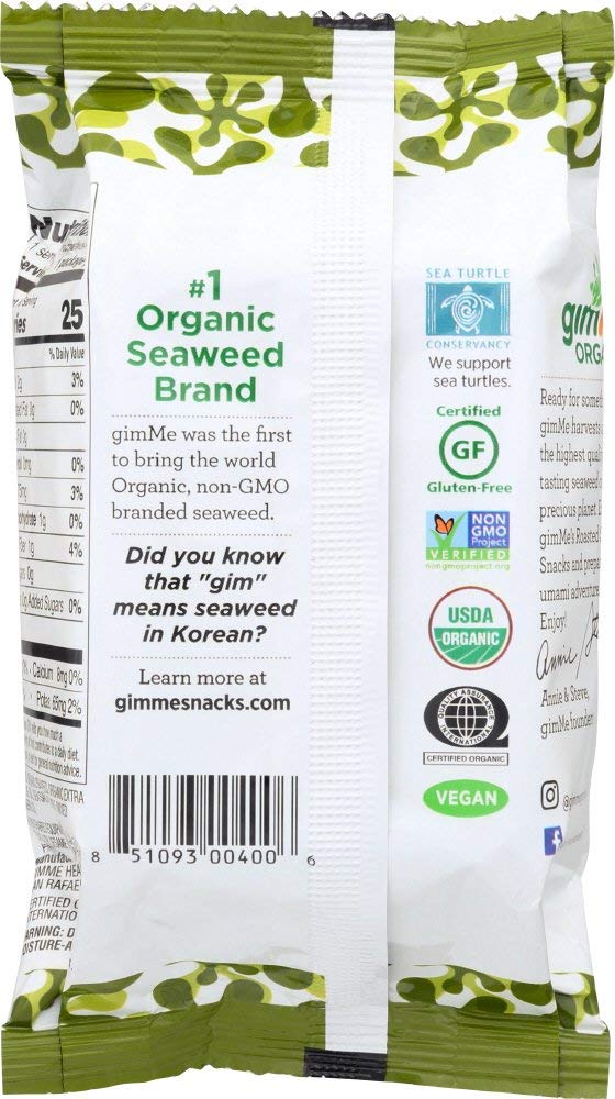 Gimme Organic Roasted Seaweed Sheets - Extra Virgin Olive Oil - 48 Count - Keto, Vegan, Gluten Free - Great Source Of Iodine And
