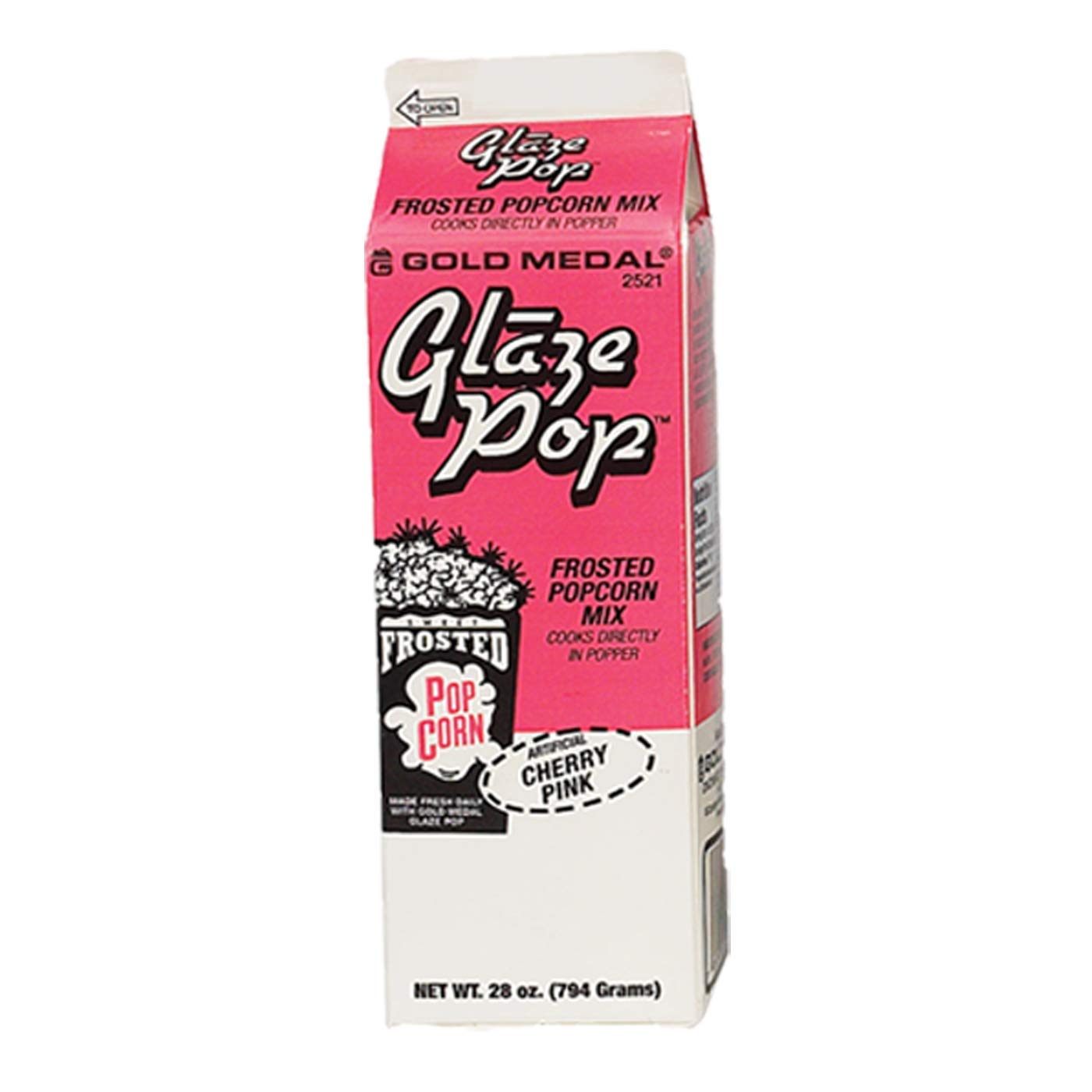 Popcorn Supply Company Glaze Pop® Cherry Pink Popcorn 28-oz. Carton Variety