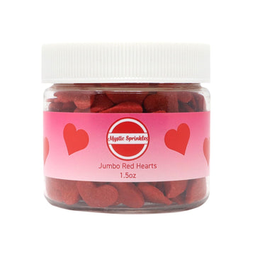 Mystic Sprinkles Valentine'S Day Themed Candy Shapes Sprinkles (Jumbo Red Hearts, 2Oz Jar)