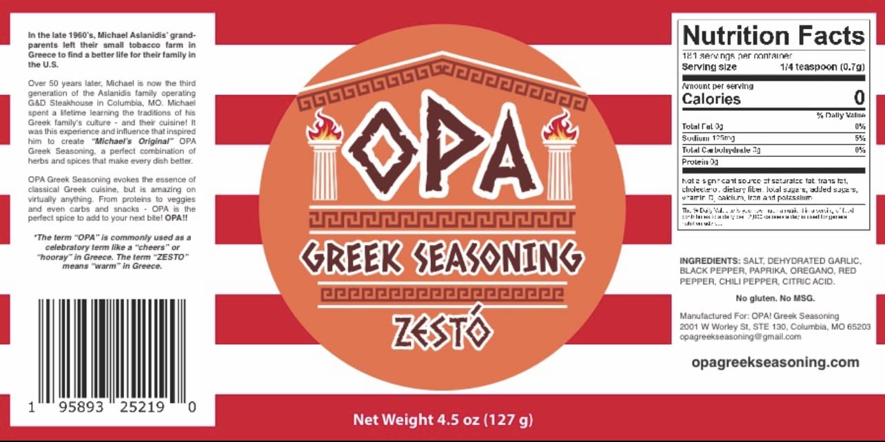 Opa Greek Seasoning - All-Purpose Greek Seasoning Blend (Zest  )