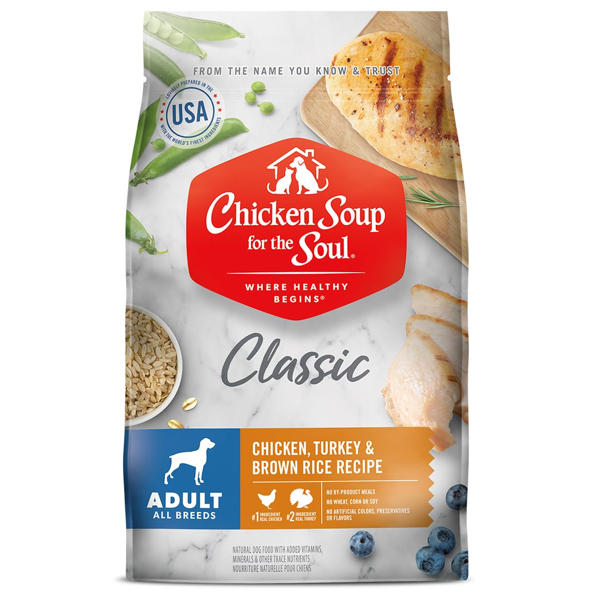 Chicken Soup for the Soul Dry Dog Food, Chicken Turkey & Brown Rice Recipe, 40 lb Bag, Soy Free, Corn Free, Wheat Free