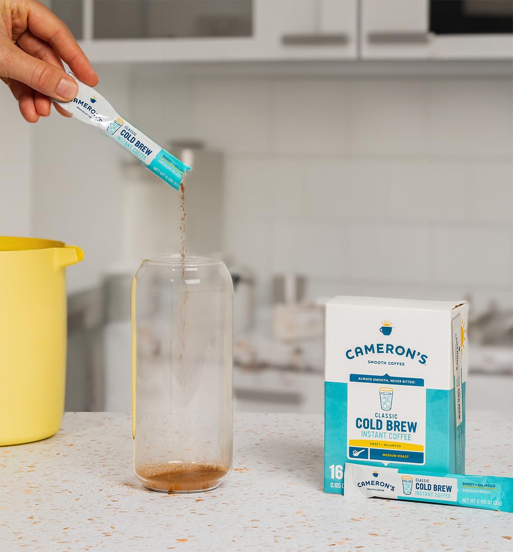 Camerons Coffee Cold Brew Instant Single Serve Sticks  Dark Chocolate Mocha  Smooth Flavored Coffee  Sustainable  Small-batch Roasted  128 Count
