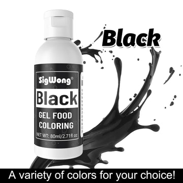 Gel Food Coloring - 80ml Black Flavorless Gel Based Food Color Dye, Vibrant Edible Concentrated Food Coloring for Cake Cookie De