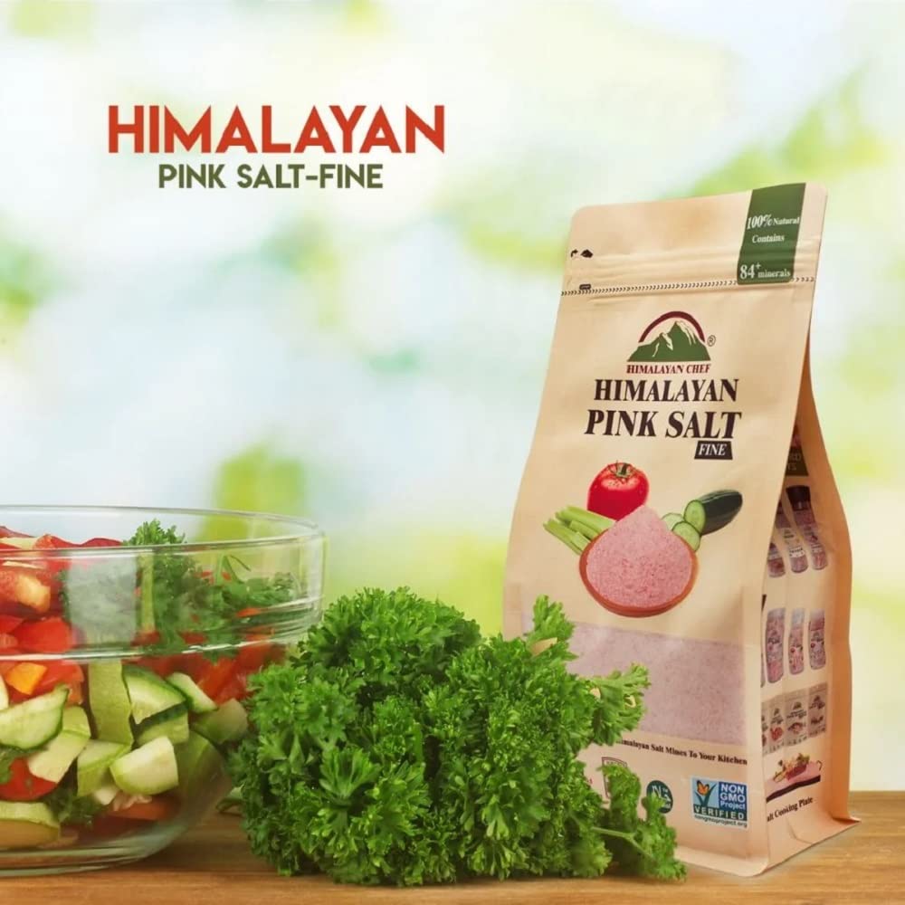 Himalayan Chef Pink Himalayan Salt - Fine Grain - 3 Pound (6 x 0.5 Pound Bags) - Model 5401-6PACK